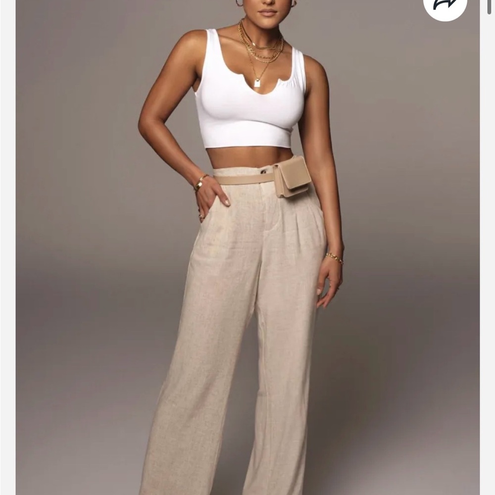 NWOT JLUXLABEL Sand Thea Linen Pants, size Small